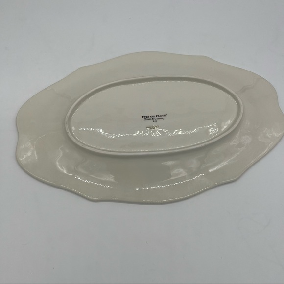 Fitz and Floyd Town & Country Collection Holiday Oval Serving Tray - Picture 3 of 5